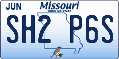 MO license plate SH2P6S