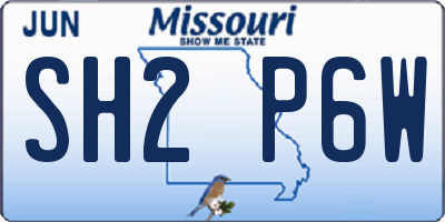 MO license plate SH2P6W