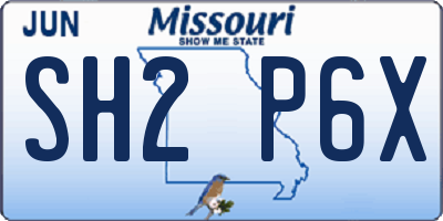 MO license plate SH2P6X