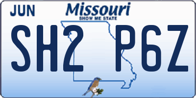 MO license plate SH2P6Z