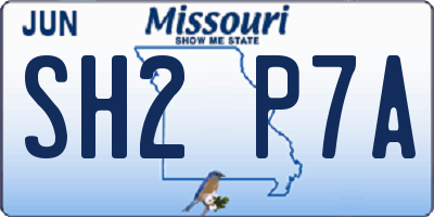 MO license plate SH2P7A