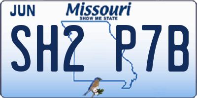 MO license plate SH2P7B