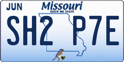 MO license plate SH2P7E