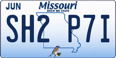MO license plate SH2P7I