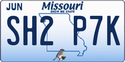 MO license plate SH2P7K