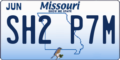 MO license plate SH2P7M