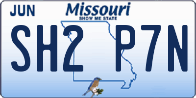 MO license plate SH2P7N