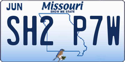 MO license plate SH2P7W