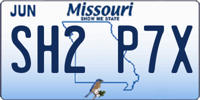MO license plate SH2P7X