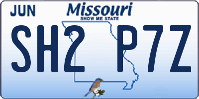 MO license plate SH2P7Z