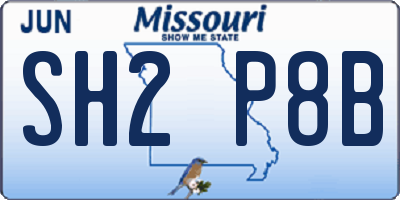 MO license plate SH2P8B