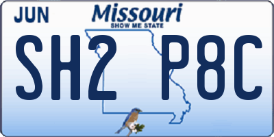 MO license plate SH2P8C