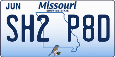 MO license plate SH2P8D