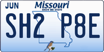 MO license plate SH2P8E