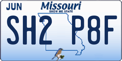 MO license plate SH2P8F