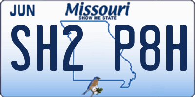 MO license plate SH2P8H