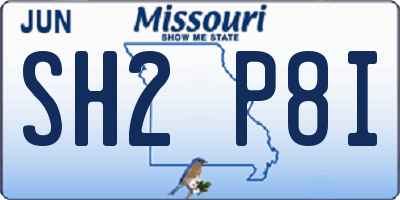 MO license plate SH2P8I