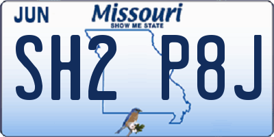 MO license plate SH2P8J