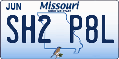 MO license plate SH2P8L