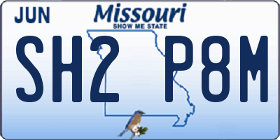 MO license plate SH2P8M