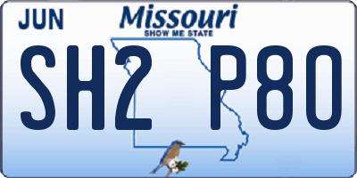 MO license plate SH2P8O