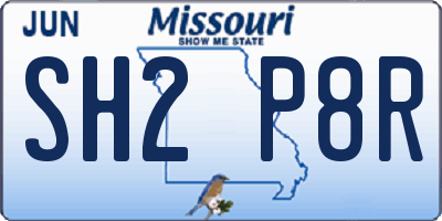 MO license plate SH2P8R
