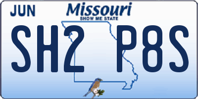 MO license plate SH2P8S