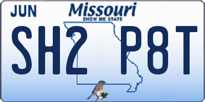 MO license plate SH2P8T