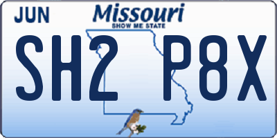 MO license plate SH2P8X