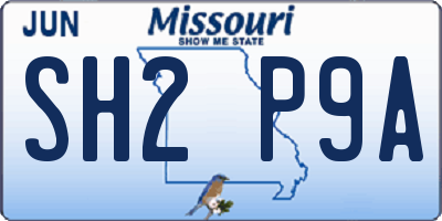MO license plate SH2P9A