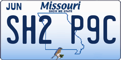 MO license plate SH2P9C
