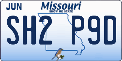 MO license plate SH2P9D