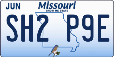 MO license plate SH2P9E