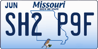 MO license plate SH2P9F