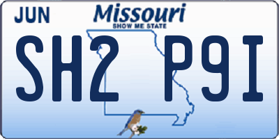 MO license plate SH2P9I