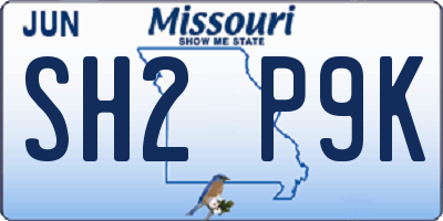 MO license plate SH2P9K