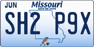MO license plate SH2P9X