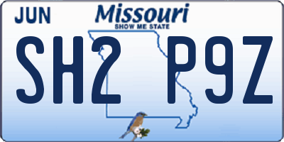 MO license plate SH2P9Z