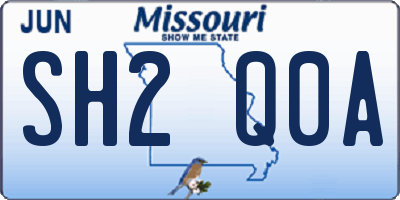 MO license plate SH2Q0A