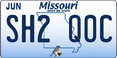 MO license plate SH2Q0C