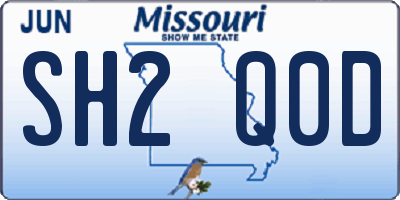 MO license plate SH2Q0D