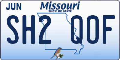 MO license plate SH2Q0F
