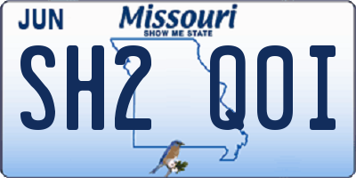 MO license plate SH2Q0I