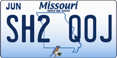MO license plate SH2Q0J