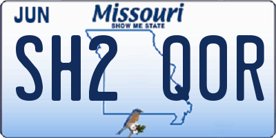 MO license plate SH2Q0R