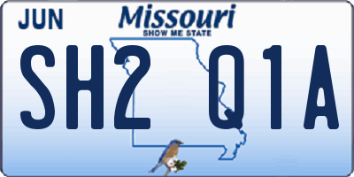 MO license plate SH2Q1A