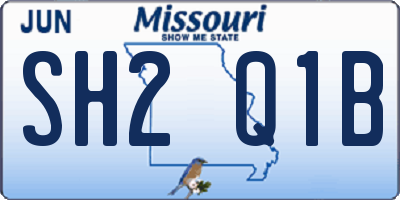 MO license plate SH2Q1B