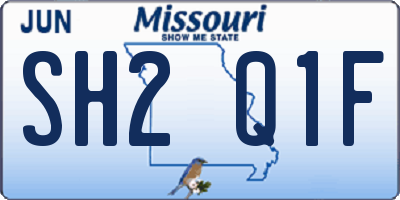 MO license plate SH2Q1F