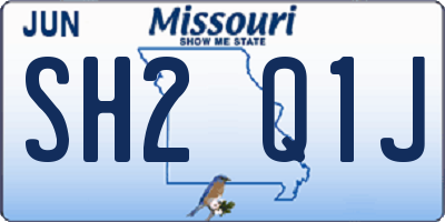 MO license plate SH2Q1J