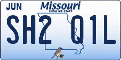 MO license plate SH2Q1L